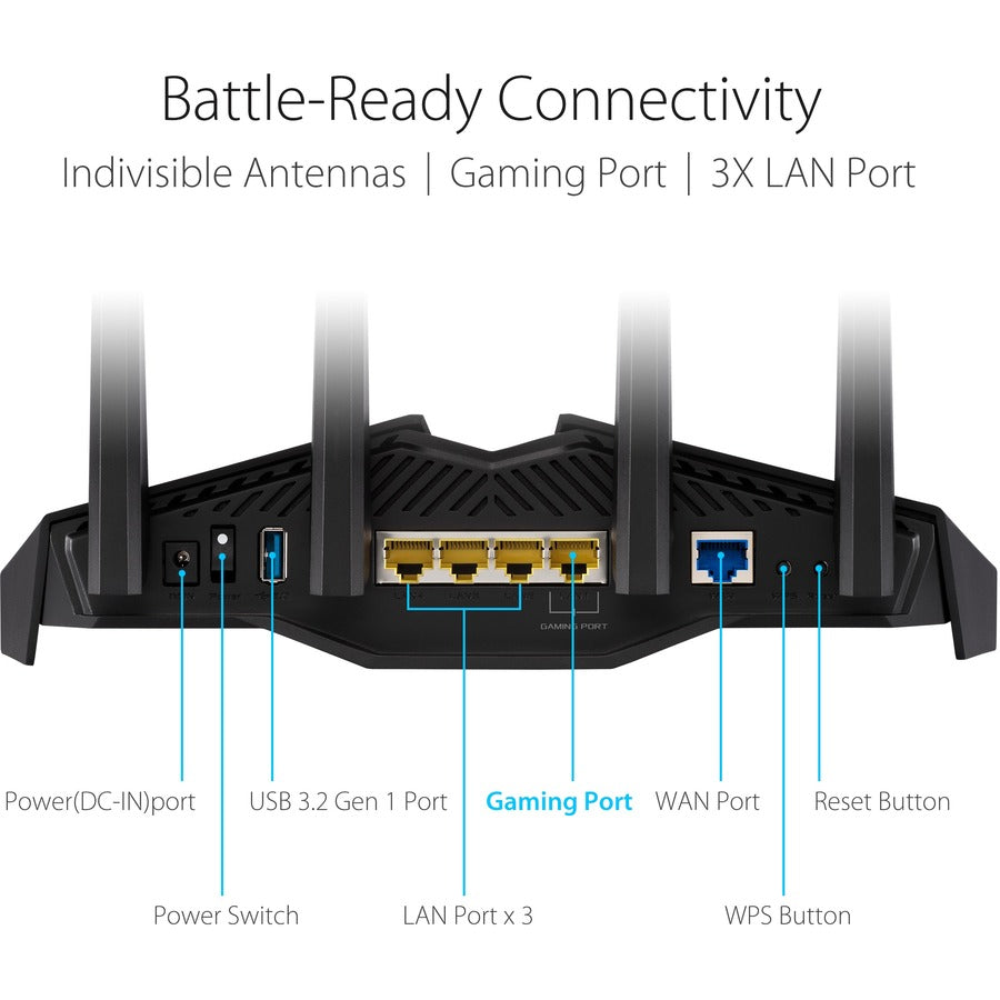 Asus RT-AX82U Wi-Fi 6 IEEE 802.11ax Ethernet Wireless Router Asus RT-AX82U Wi-Fi 6 IEEE 802.11ax Ethernet Wireless Router